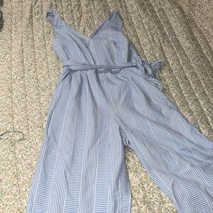 Lucky Brand Blue and White Striped Jumpsuit